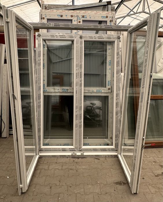 Okno tarasowe 2-skrzydłowe PCV, nowe, białe 146 x 205 i inne!!!
