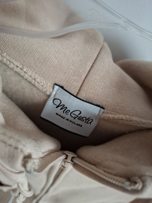 Bluza damska z kapturem oversize beżow ocieplana z misiem Me Gusta UNI
