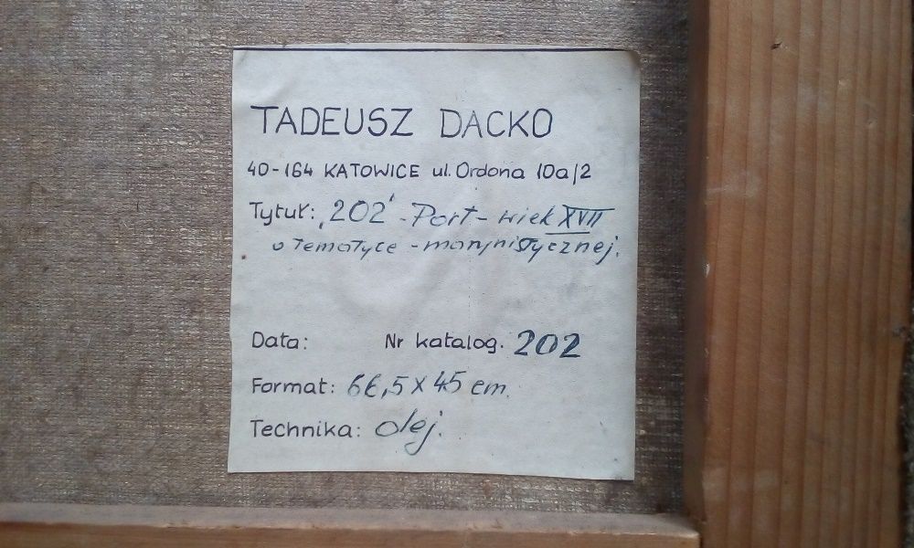 Tadeusz Dacko - obraz olejny na płótnie