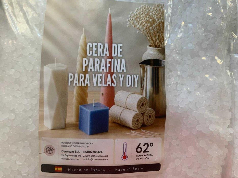 Cera de Parafina Natural para Fazer Velas Aromáticas em Saco de 1Kg, Artesanato DIY_  3 sacos de kg
