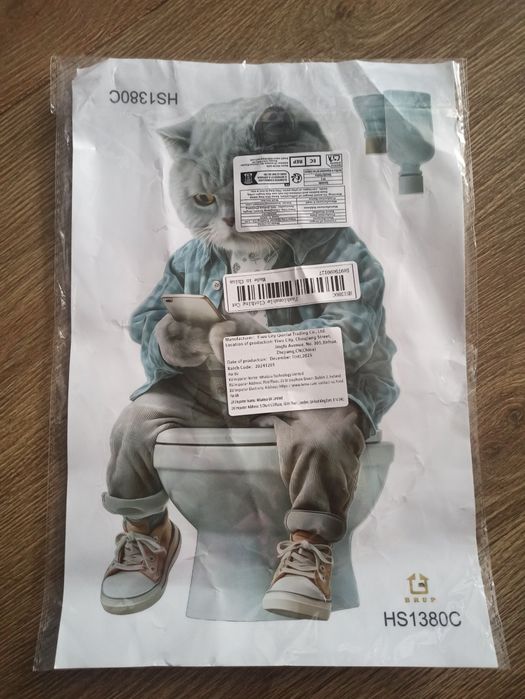 Naklejka na toaletę kot