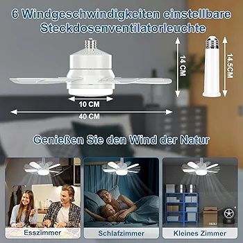 Wentylator sufitowy LED 40cm 6 prędkości O601