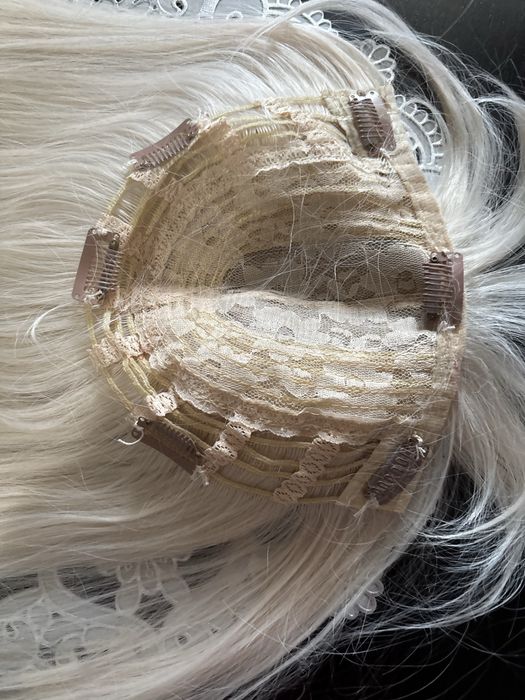 Toper perulka 50 cm platynowy blond cudna