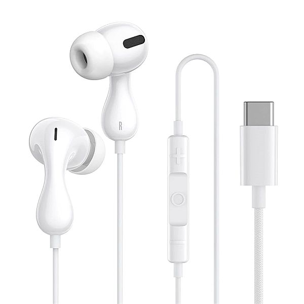 Słuchawki Baseus Encok CZ20 dokanałowe przewodowe USB-C - białe
