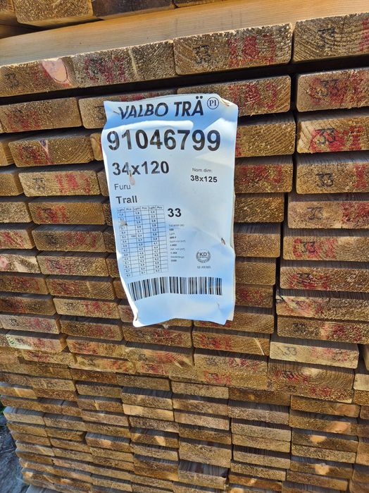 Deska tarasowa NTR AB 34x120, Szwecja, gładka, !!! promocja 79zł/m2!!!