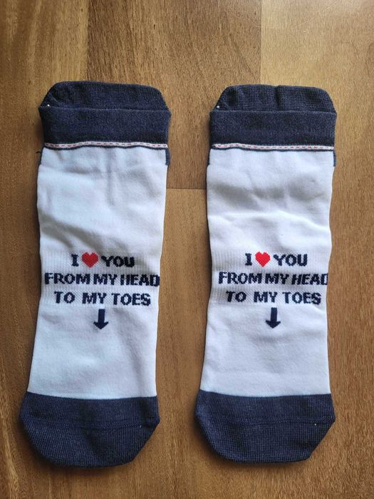 2 Pares Meias - "I Love you from my head to my toes" - Salsa (NOVO)