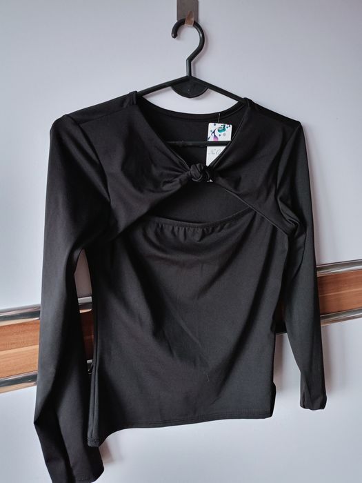 Bluza czarna z długim rękawem r. 36/38