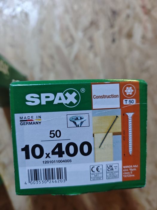 Wkręty ciesielskie spax 10x400 50 szt