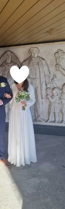 suknia ślubna ciążowa + sweterek