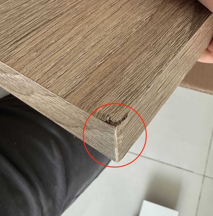 Móvel giratório branco e carvalho (novo, por montar) – Pequeno Dano