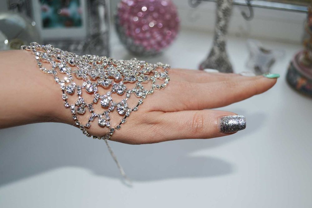 Роскошный браслет на кисть руки, перчатка из камней цирконов