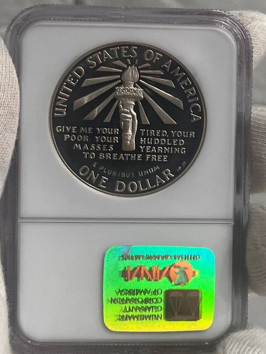 Срібна монета 1$ "Liberty" 1986 S, NGC PF69 Ultra Cameo