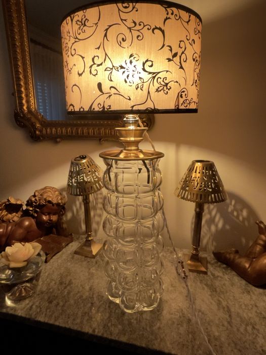 Candeeiro de mesa upcycled  em cristal MGlass Marinha Grande  MCM