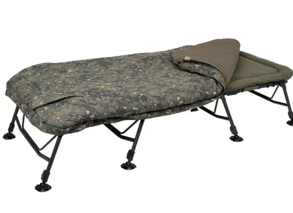 Trakker RLX 8 Wide Camo Bed System - łóżko karpiowe ze śpiworem  Nowe!!!
