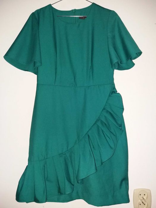 Zielona sukienka#reserved#falbanka