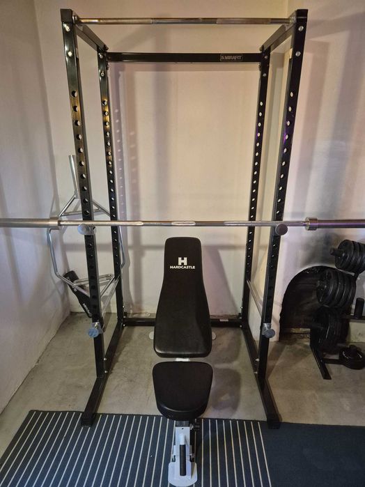 Conjunto de equipamento Mirafit para ginásio em casa – rack, halteres, barras e discos