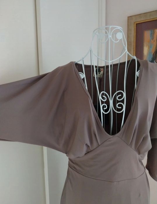 Vestido | cor taupe | manga 3/4 | Ichi | Tamanho M | novo com etiqueta