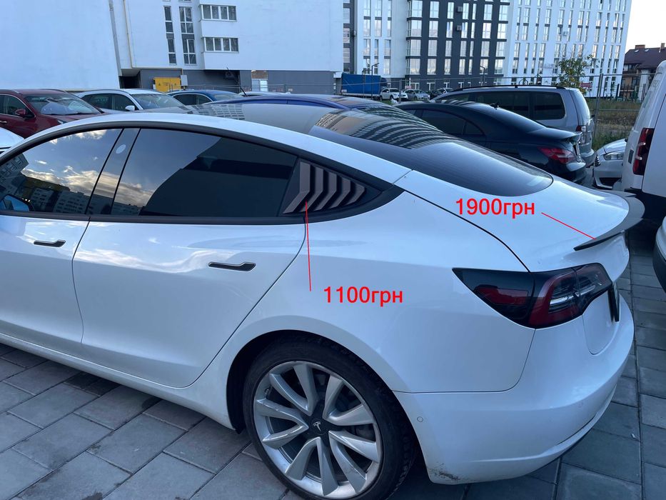 тюнинг Tesla Model 3, Y: жабры, накладки на зеркала, на камеры заднего вида