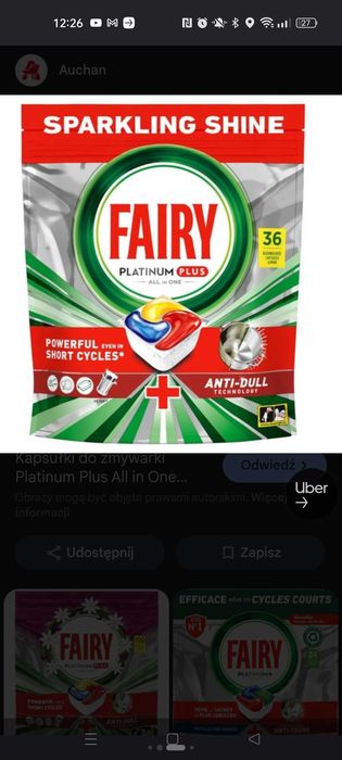 Tabletki do zmywarki 36szt Fairy Platinium Plus x3sz