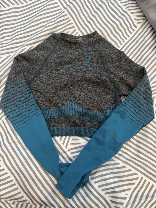 Лосіни жіночі Gymshark велосипедки топ кроп с м чорні зелені сині