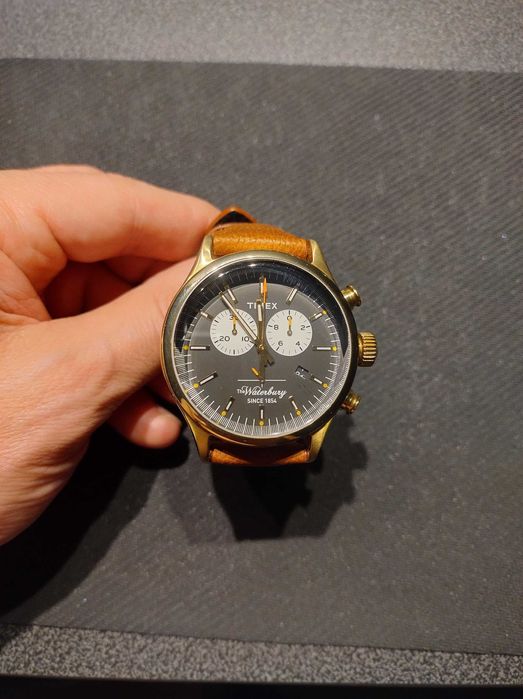 Timex, chronograf, datownik, 43mm, indiglo