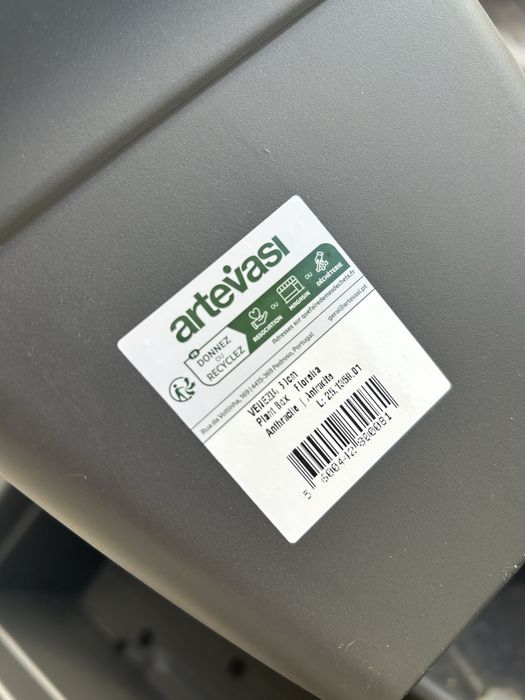 5 vasos longos pretos 600mm