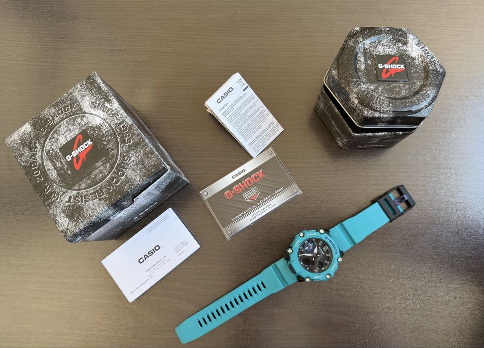 Casio G-Shock GA-2200-2AER бірюзовий, повний комплект