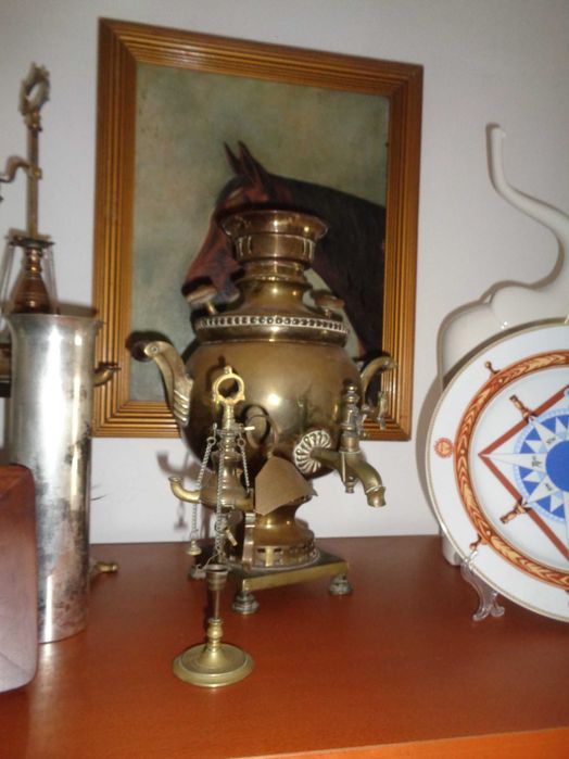 Samovar Russo em Cobre Marcado