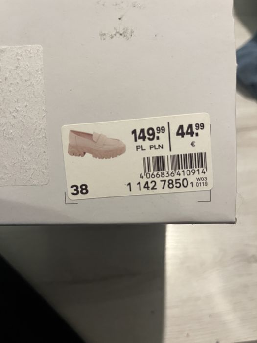 Nowe w pudełku loafers 38 deichann catwalk beżowe w pudełku