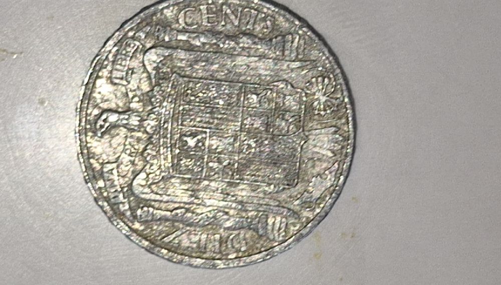Moeda de dez cêntimos espanhola de 1953