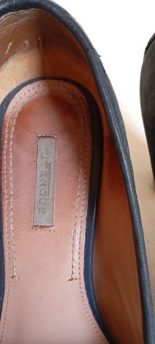 Sapatos de salto alto camurça Uterque azul escuro