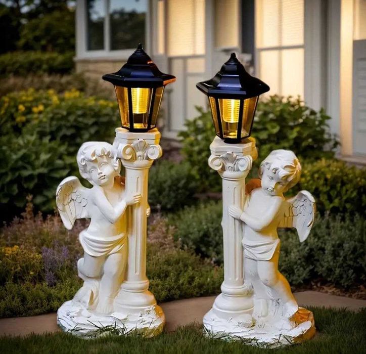 Ангел зі світильником статуетка декор опт дропшипінг