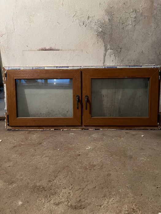 Okno plastikowe z demontażu (białe/braz)