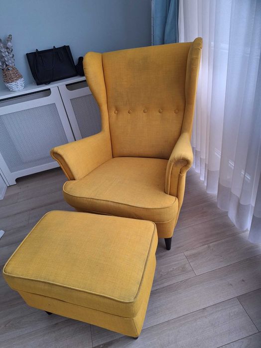 Fotel żólty "uszak"