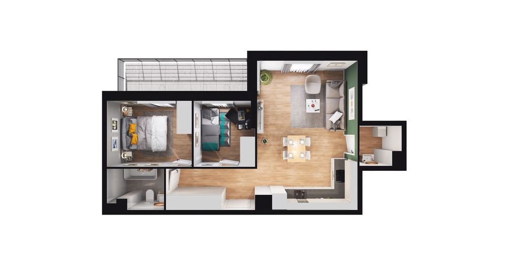 3-pokojowe mieszkanie 50m2 + balkon Bezpośrednio