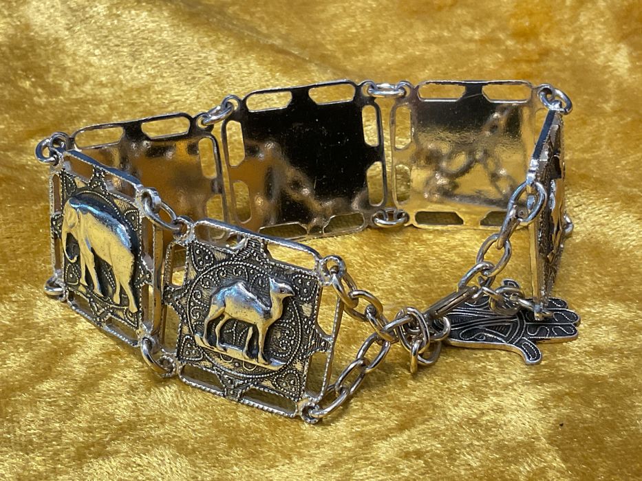Pulseira peça vintage tema animais 24 cm