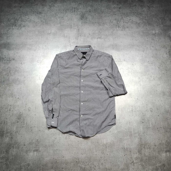 MĘSKA Elegancka Koszula Paski PREMIUM Logo Emporio Armani Jeans Casual
