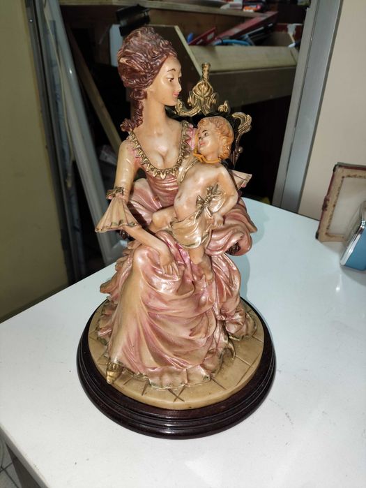 3 Estátuas antiga marfinite - Coleçao mãe com filho ao colo