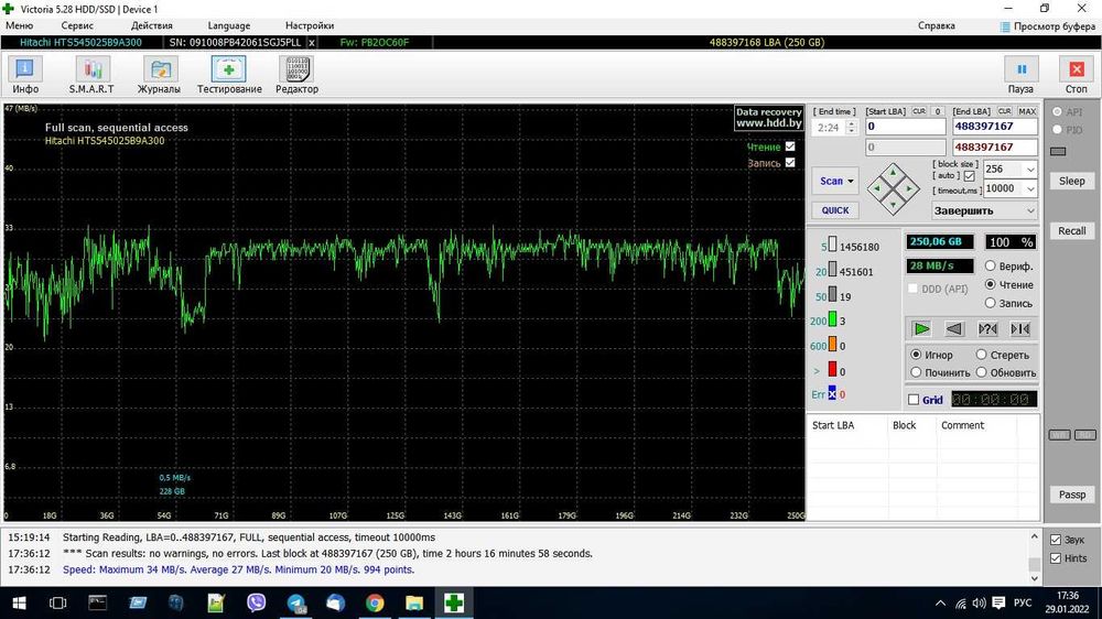 диск накопичувач HDD 2.5" Hitachi 250GB