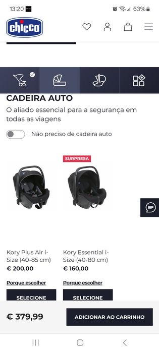 Carrinho Best friend pro CHICCO + cadeira auto + base auto