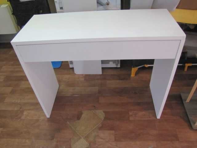 Konsola lub biurko z szufladą Drewno Biały 100 x 40 x 80 cm FMD Möbel