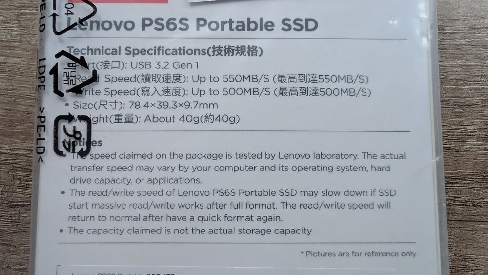 Nowy Dysk zewnętrzny SSD LENOVO PS6S 1TB USB 3.2