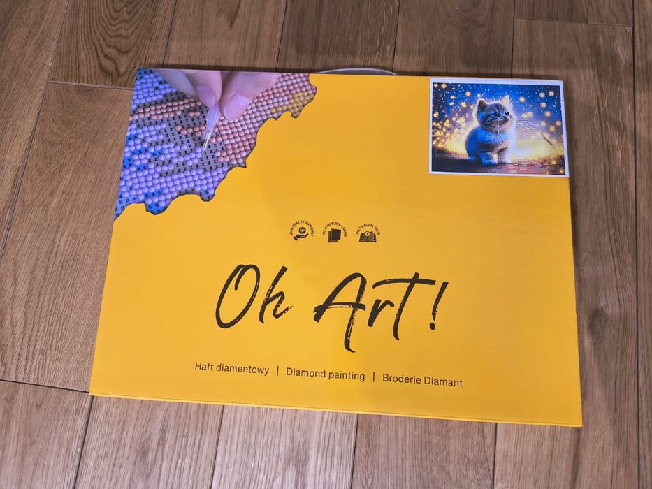 Diamont Painting 5D z ramą haft diamentowy 30x40 Mozaika Kot!