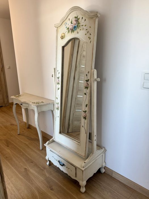 Stojace lustro decoupage , recznie malowane