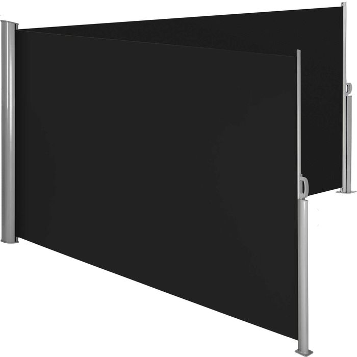 Podwójna markiza boczna czarny lub beżowy 200 x 600 cm OUTLET