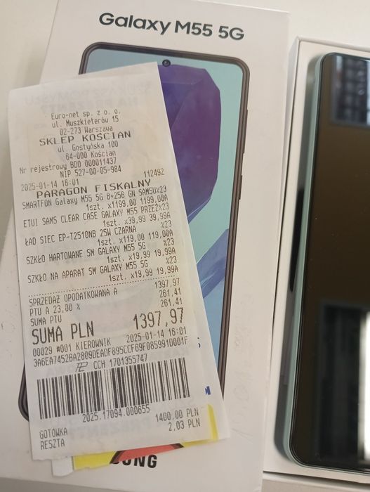 Samsung Galaxy M55 256Gb, Gwarancjia,jak Nowy