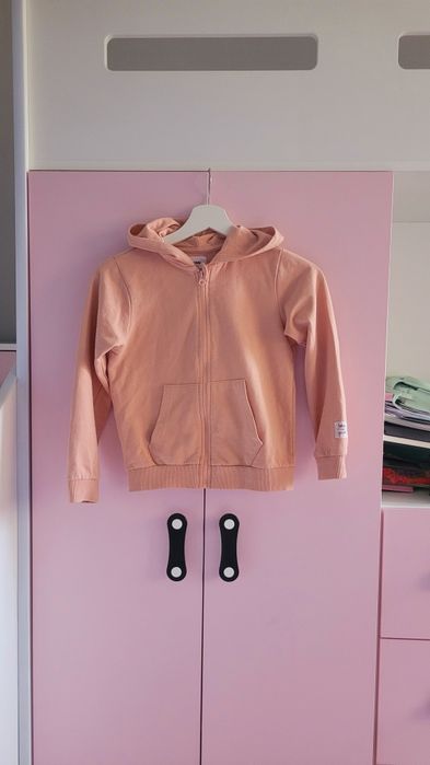 Bluza 134 z kapturem długi rękaw bawełna dla dziewczynki dziewczęca