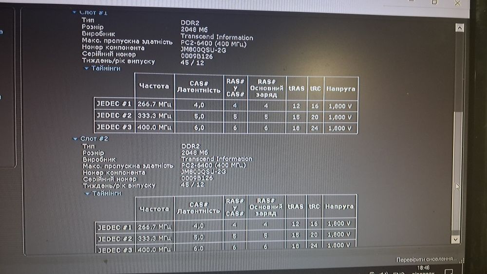 Оперативна пам'ять SODIMM DDR2 4gb