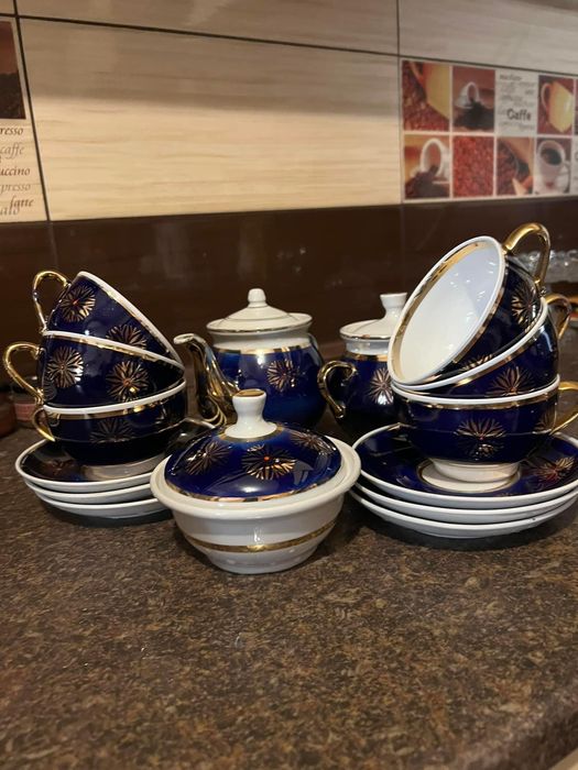 Чайний сервіз “Сніжинка». Кобальт.