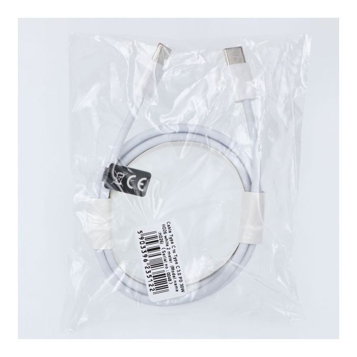 Kabel USB C do USB C PD QC3.0 3A 30W 2 m HD26 biały